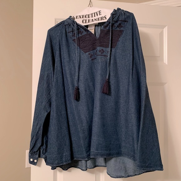 NE QUITTEZ PAS DENIM TUNIC, size L - Picture 1 of 2